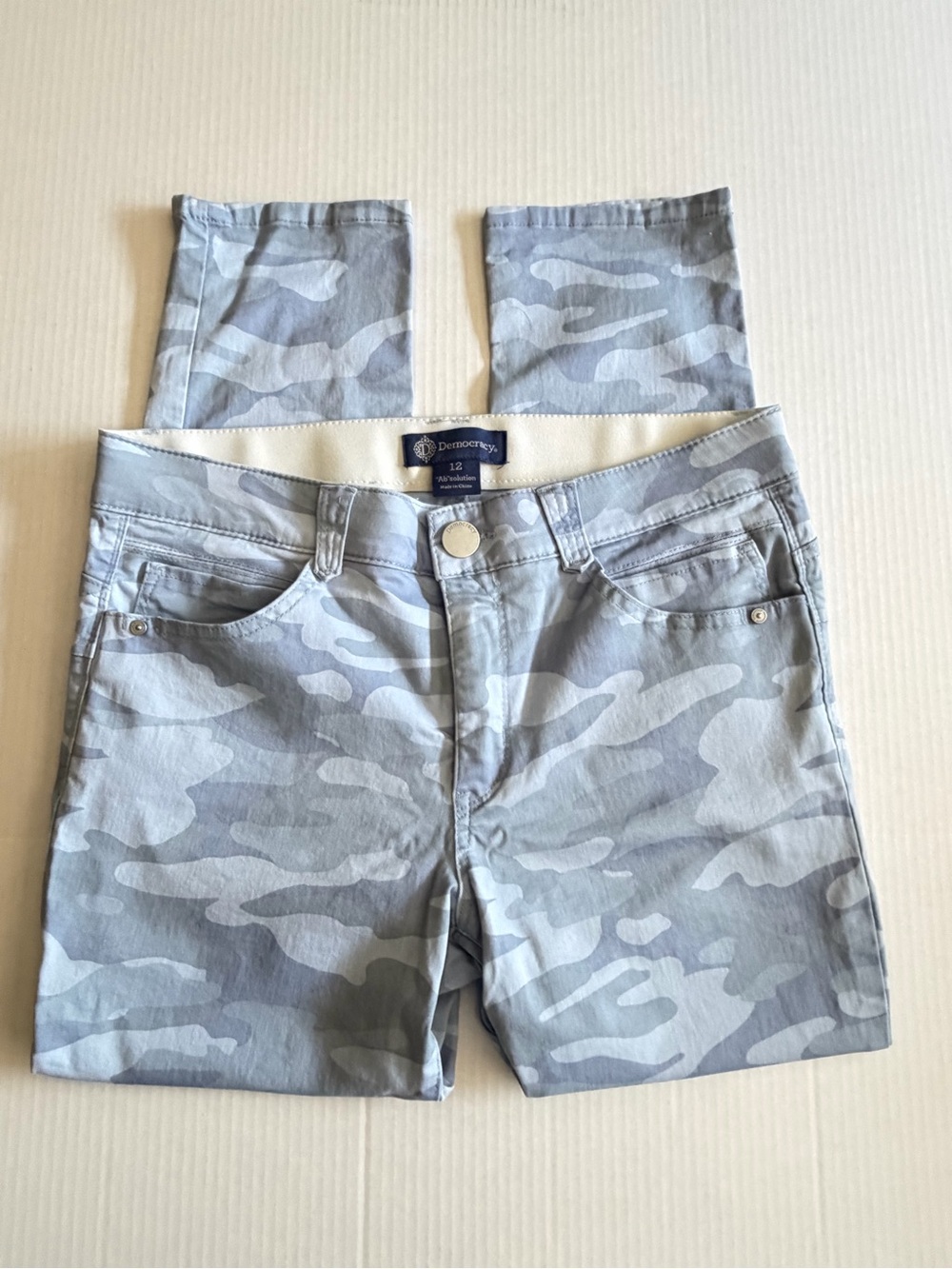 Democracy Ab Solution Technology Jeans Blue Camo 12 Denim Stretch Slimming